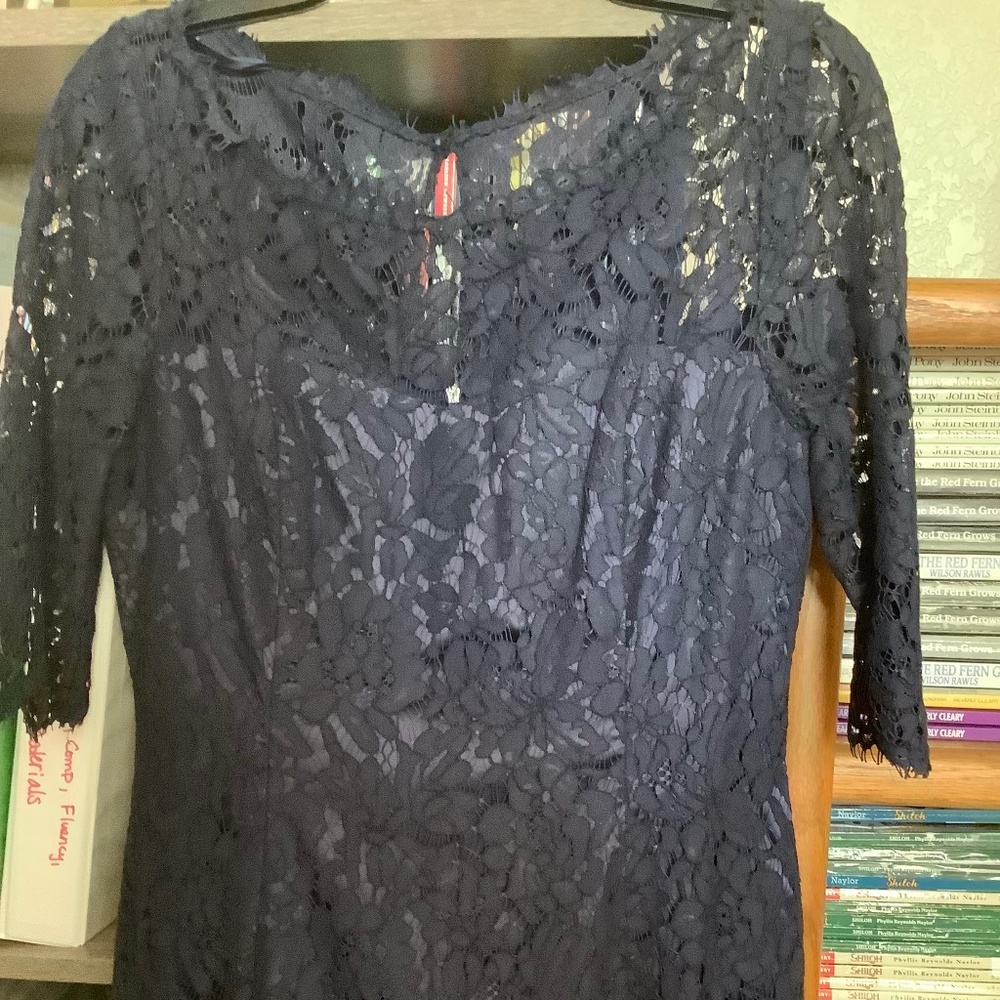 Eliza J lace dress in navy blue size 10
